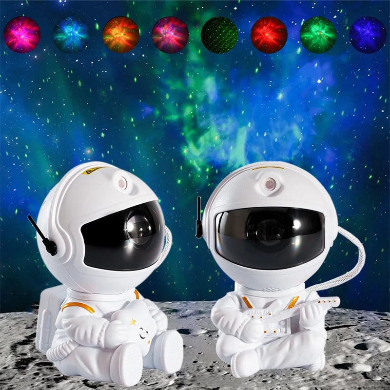 Lâmpada colorida de astronauta, projetor estrelado, luz USB, iluminação noturna LED, projeção de céu romântico