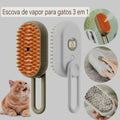 Escova a Vapor 3 em 1 para pets, com cerdas macias de massagem e tecnologia inovadora para remover pelos soltos de cães e gatos. Design ergonômico, seguro e confortável, proporcionando brilho e bem-estar ao seu pet. Ideal para uma pelagem saudável e livre de pelos espalhados pela casa.